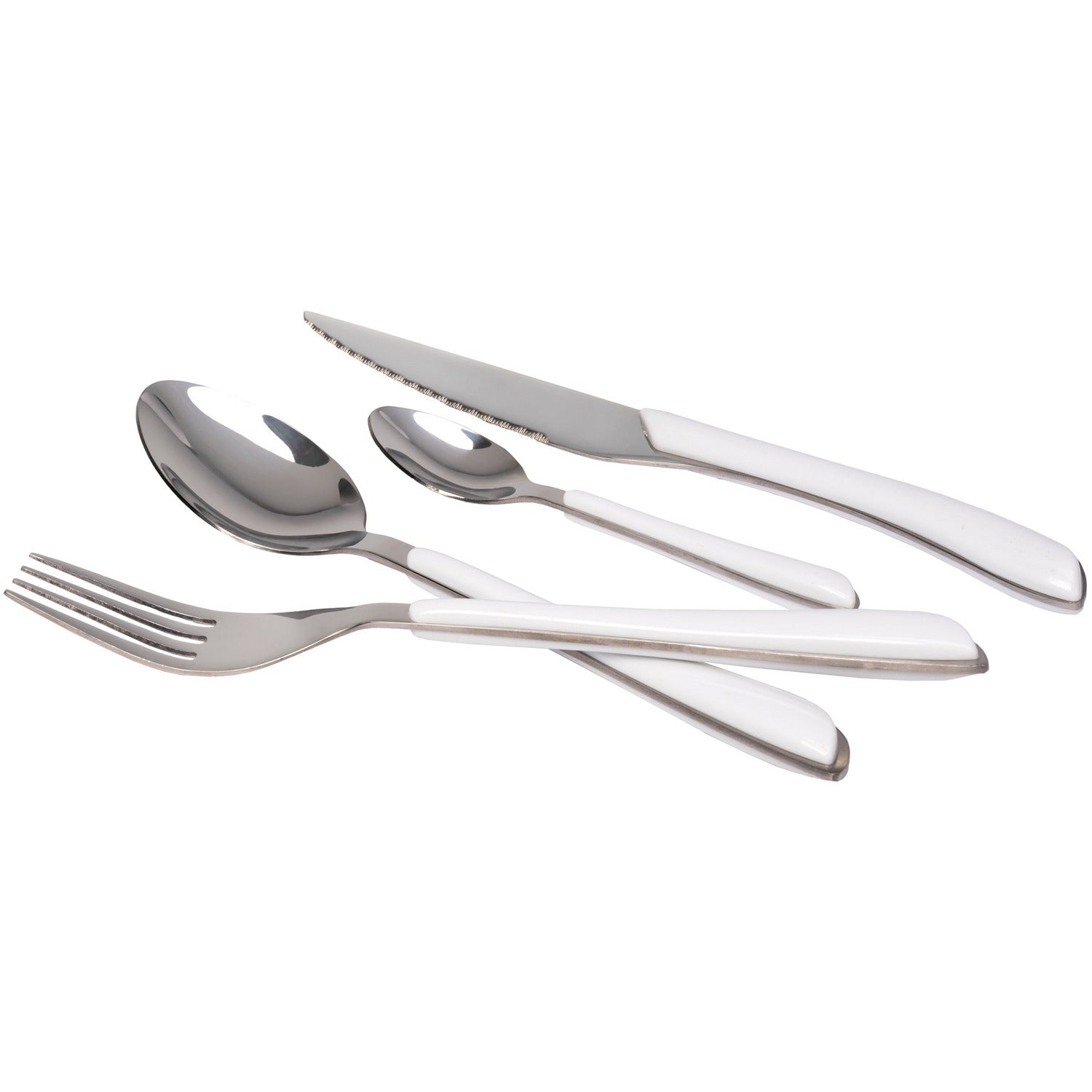 GUSTO CASA - Servizio posate in acciaio inox colore Bianco 24 pezzi Glossy